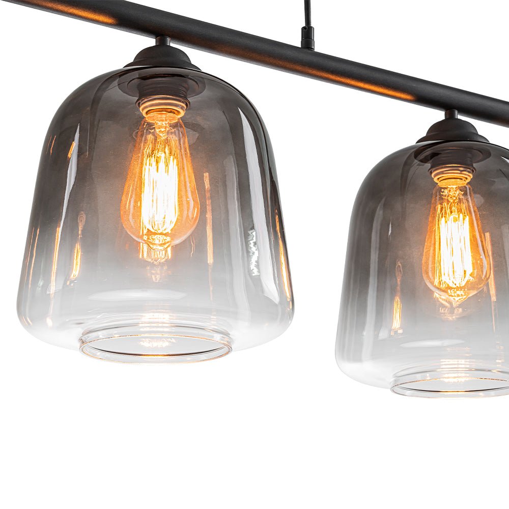 Ulfuvum Gradual Shade Linear Smoked Glass Pendant Light
