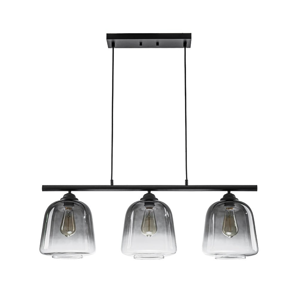 Ulfuvum Gradual Shade Linear Smoked Glass Pendant Light