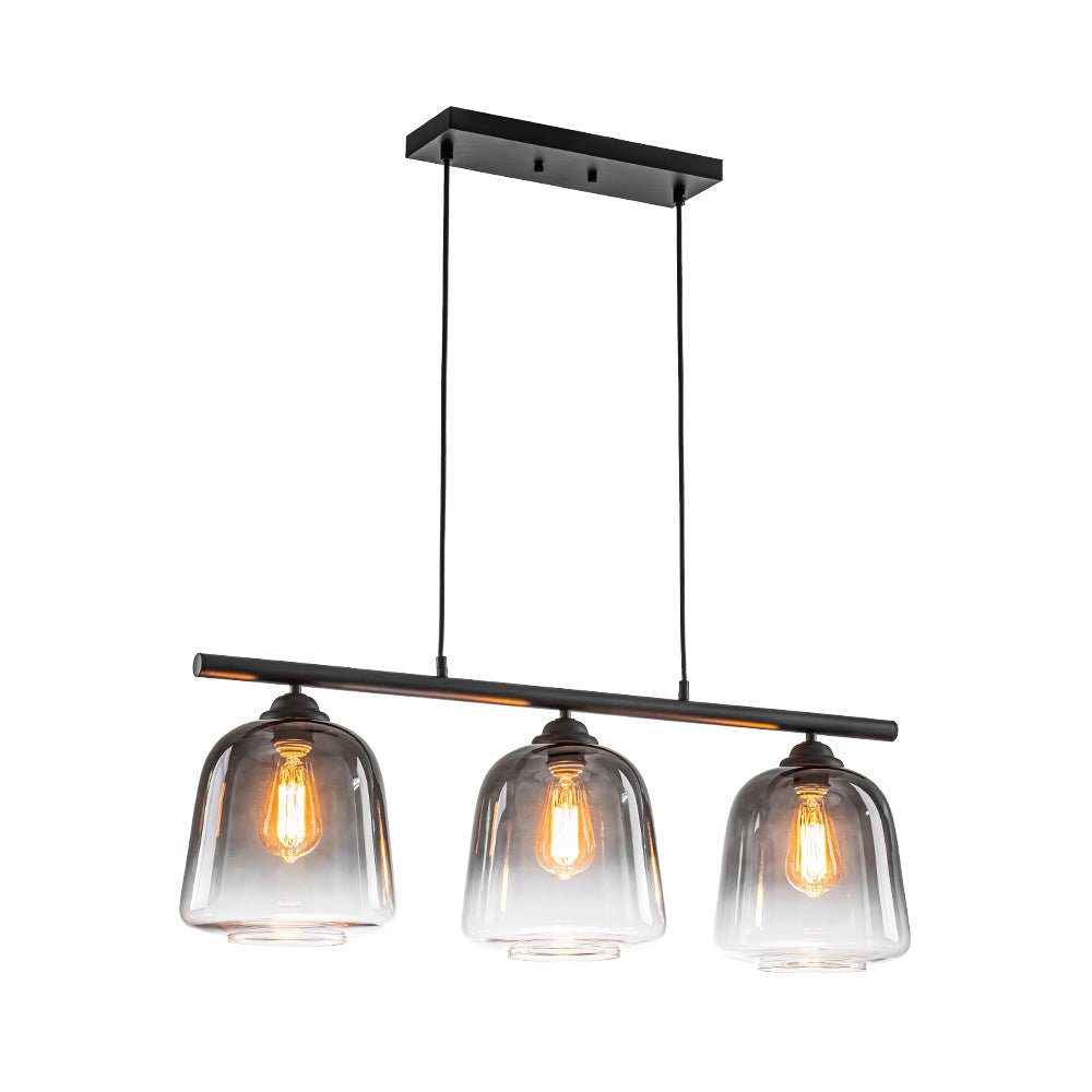Ulfuvum Gradual Shade Linear Smoked Glass Pendant Light