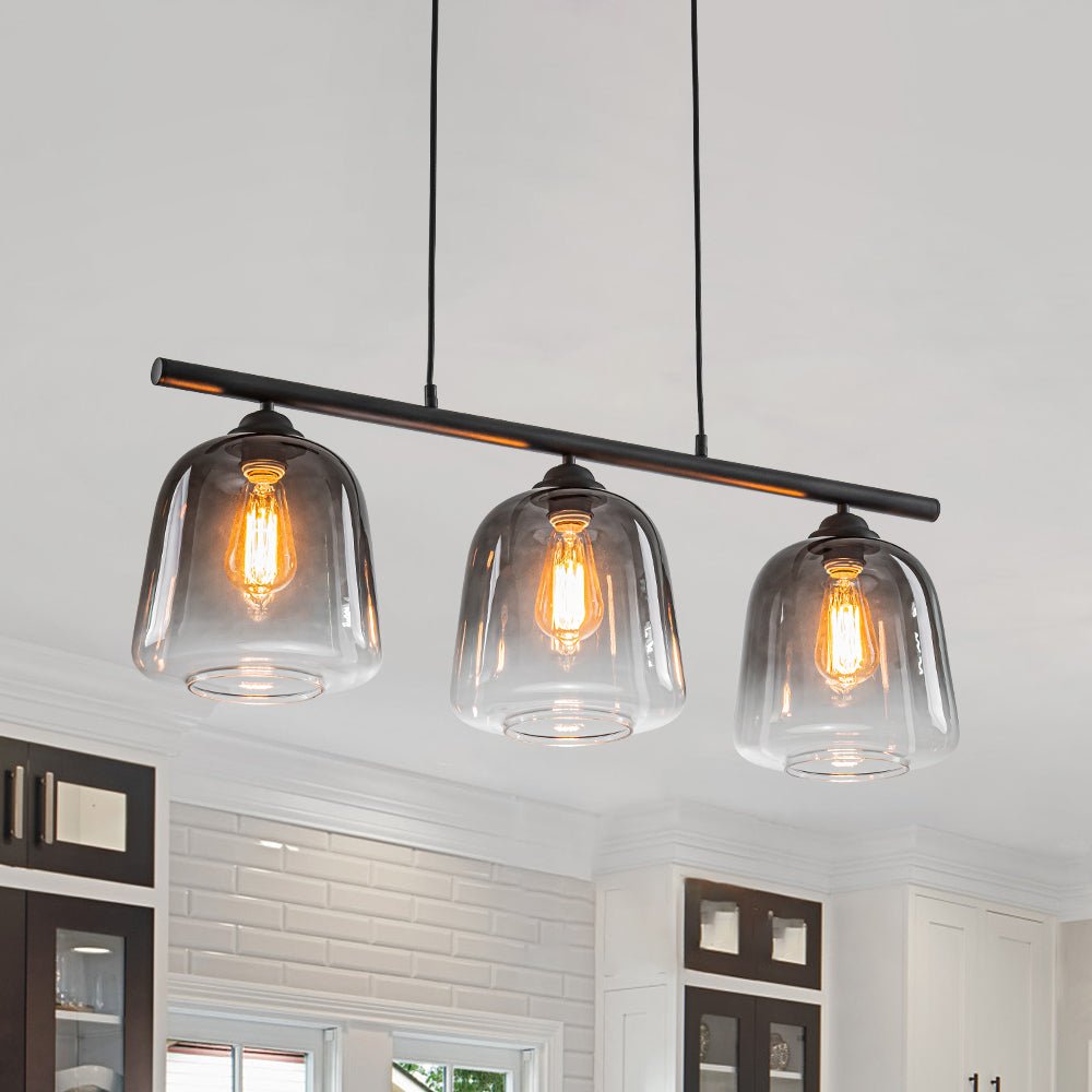 Ulfuvum Gradual Shade Linear Smoked Glass Pendant Light