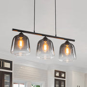 Ulfuvum Gradual Shade Linear Smoked Glass Pendant Light