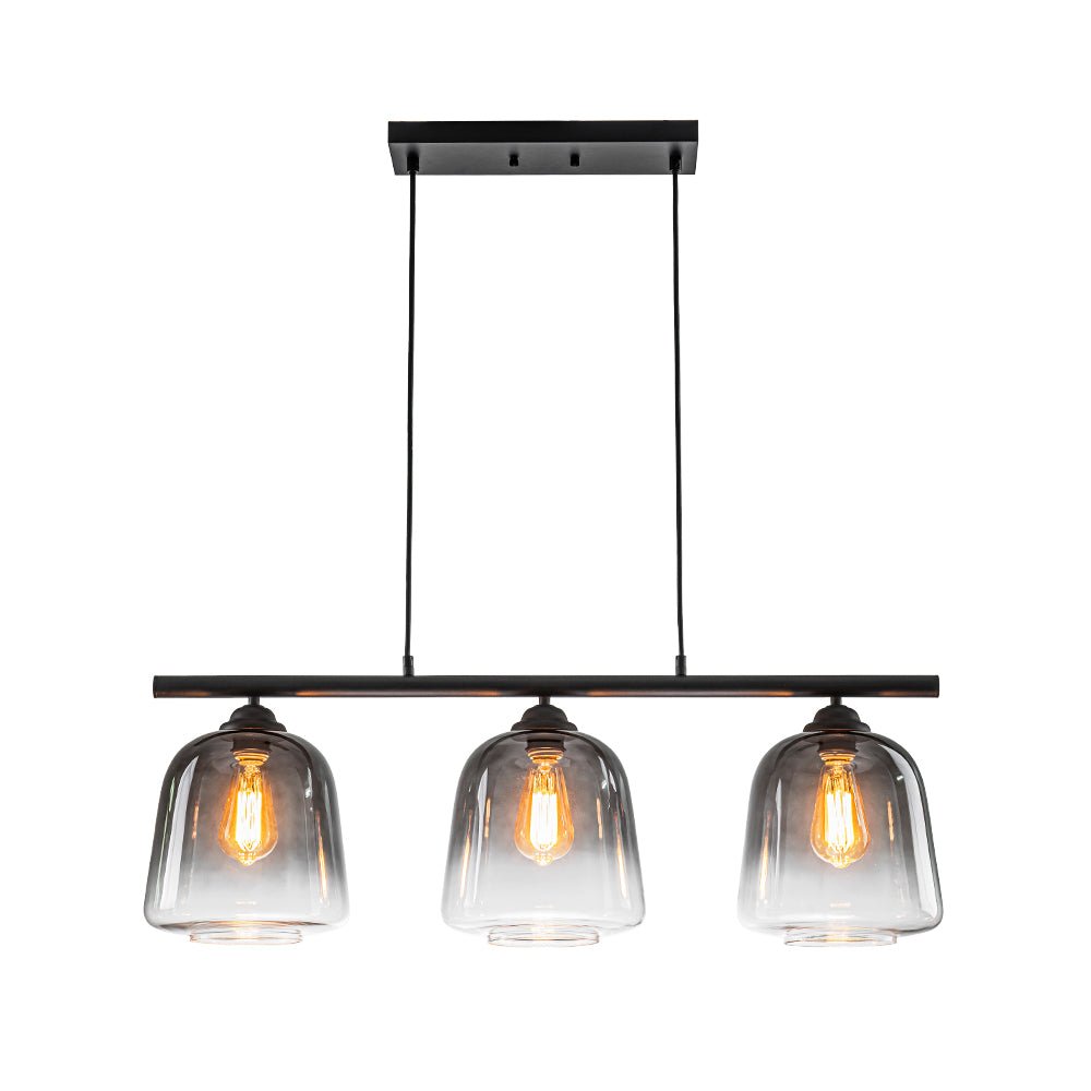 Ulfuvum Gradual Shade Linear Smoked Glass Pendant Light