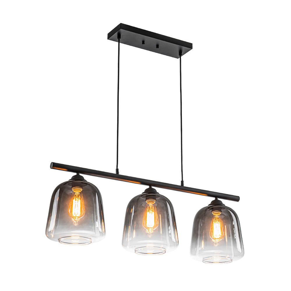 Ulfuvum Gradual Shade Linear Smoked Glass Pendant Light