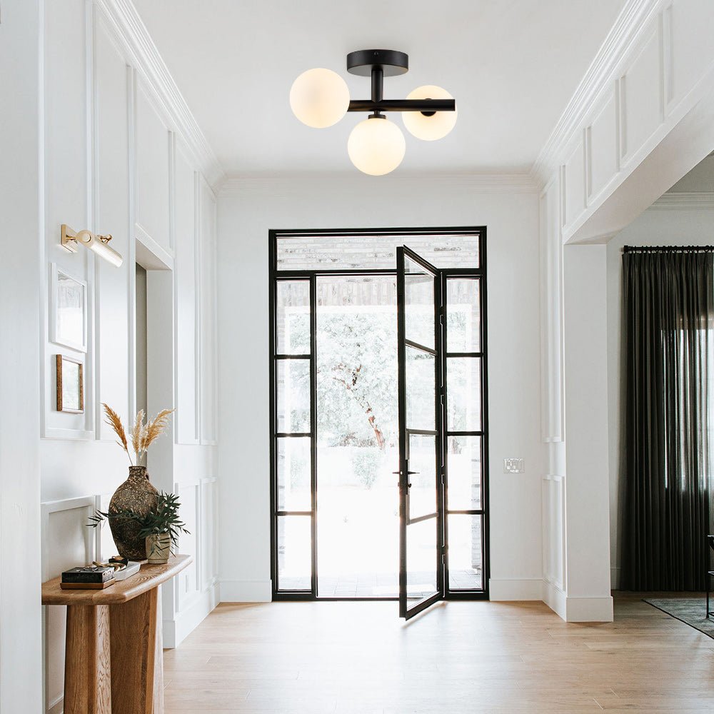 Nordvind Modern Opal Glass Semi Flush Mount Ceiling Light