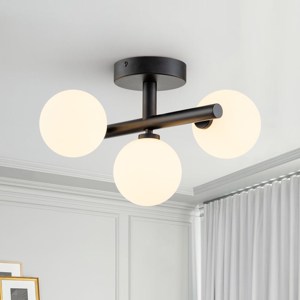 Nordvind Modern Opal Glass Semi Flush Mount Ceiling Light