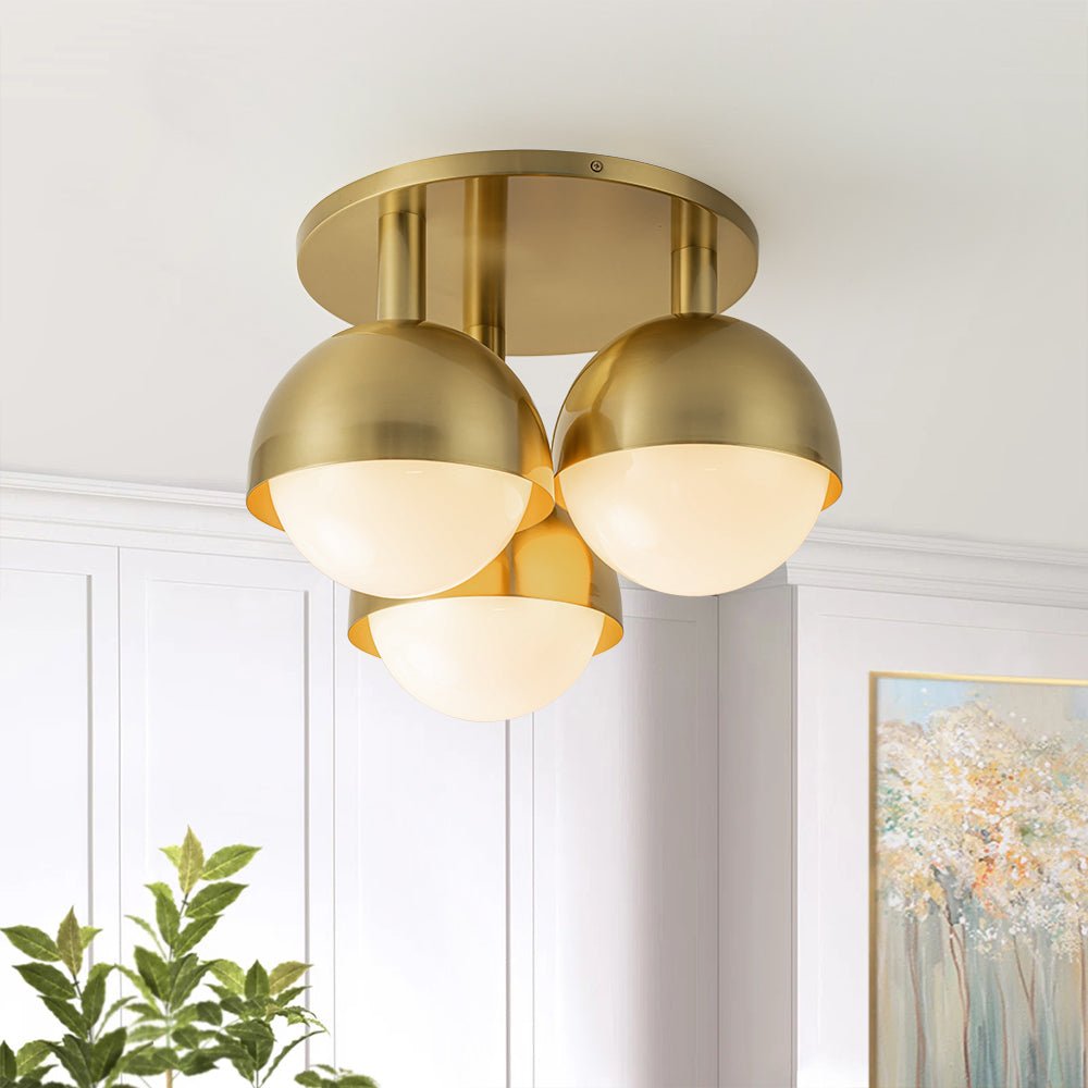 Pustur Minimalist Opal Glass Semi Flush Mount Light