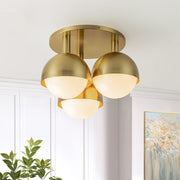 Pustur Minimalist Opal Glass Semi Flush Mount Light