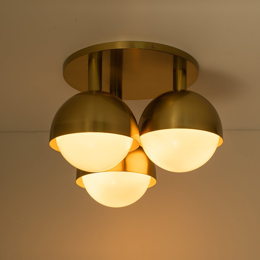 Pustur Minimalist Opal Glass Semi Flush Mount Light