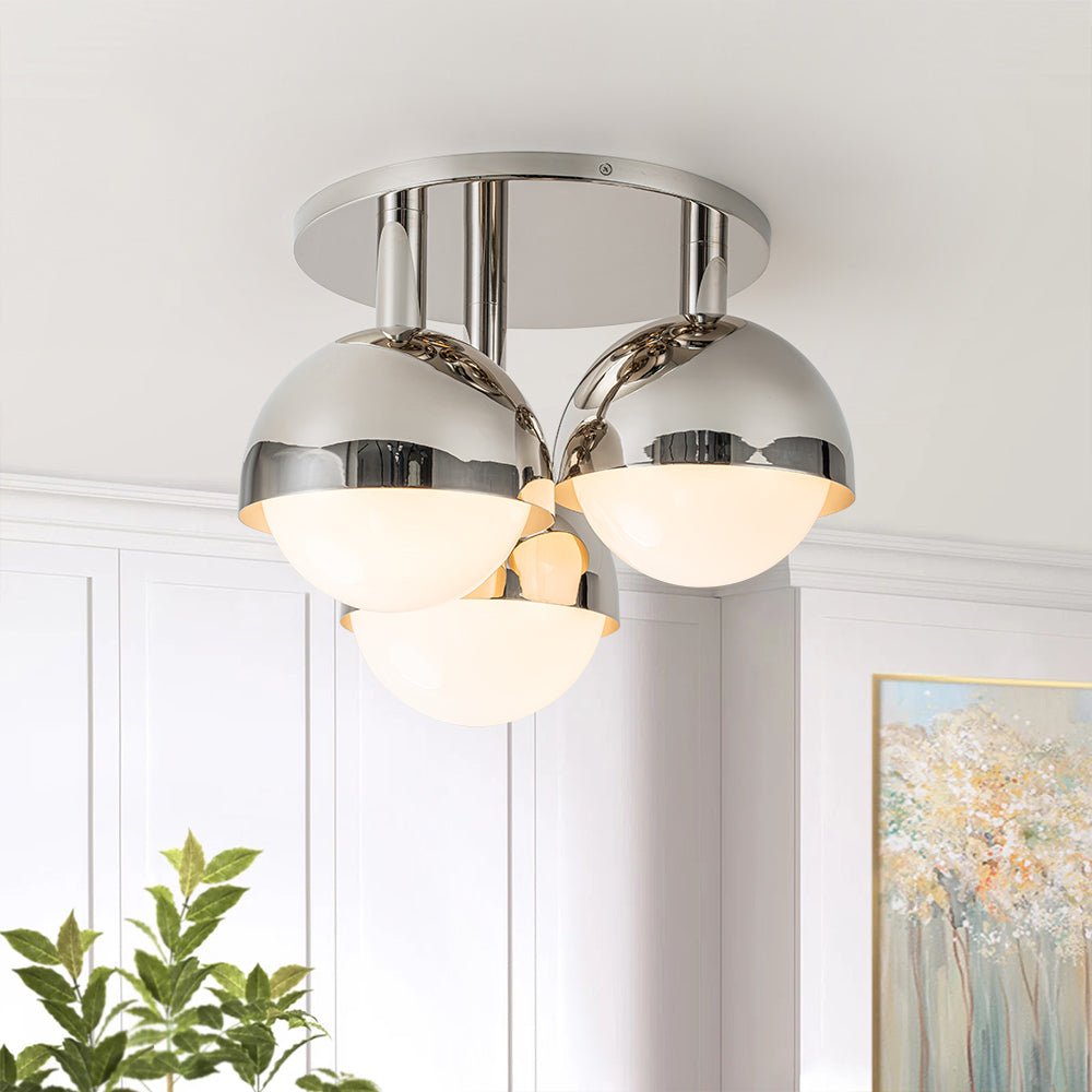Pustur Minimalist Opal Glass Semi Flush Mount Light