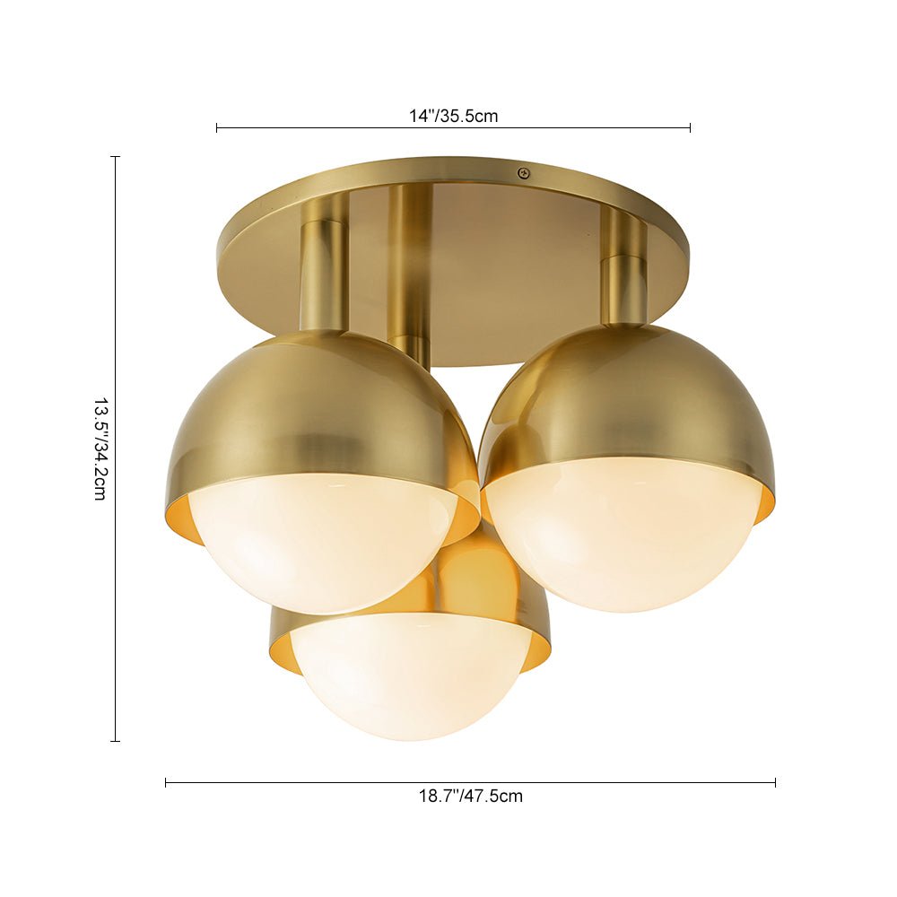 Pustur Minimalist Opal Glass Semi Flush Mount Light