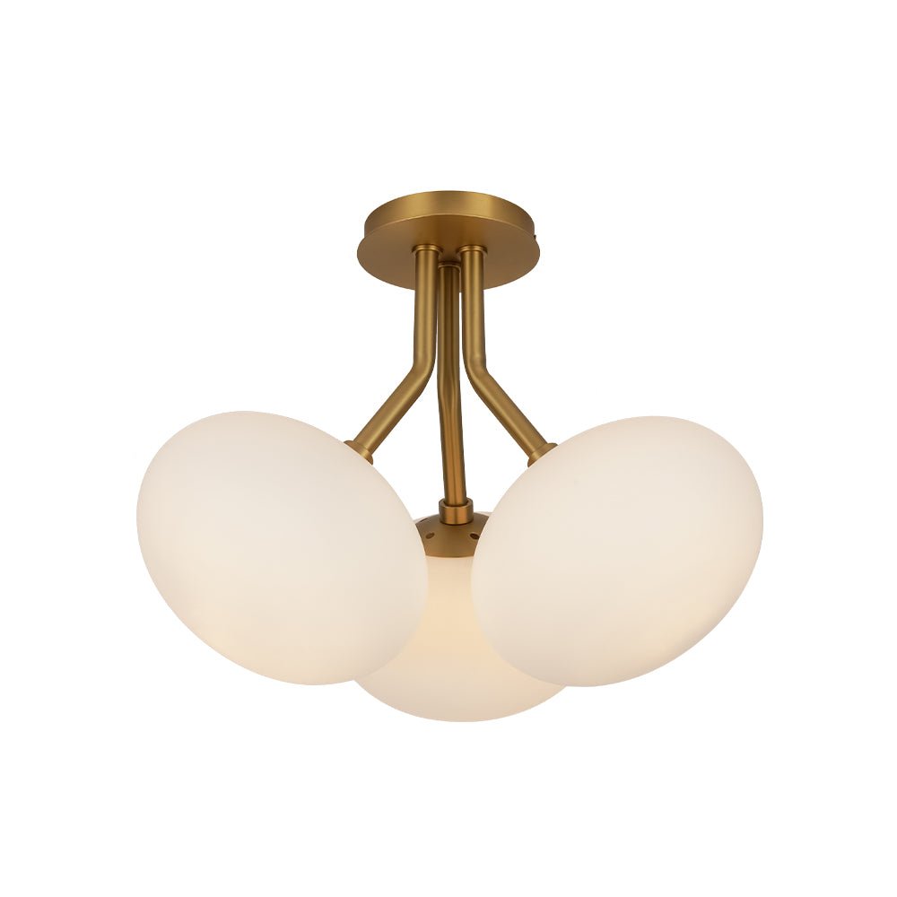 Ljomulix Modern Sphere Opal Glass Semi Flush Mount Light