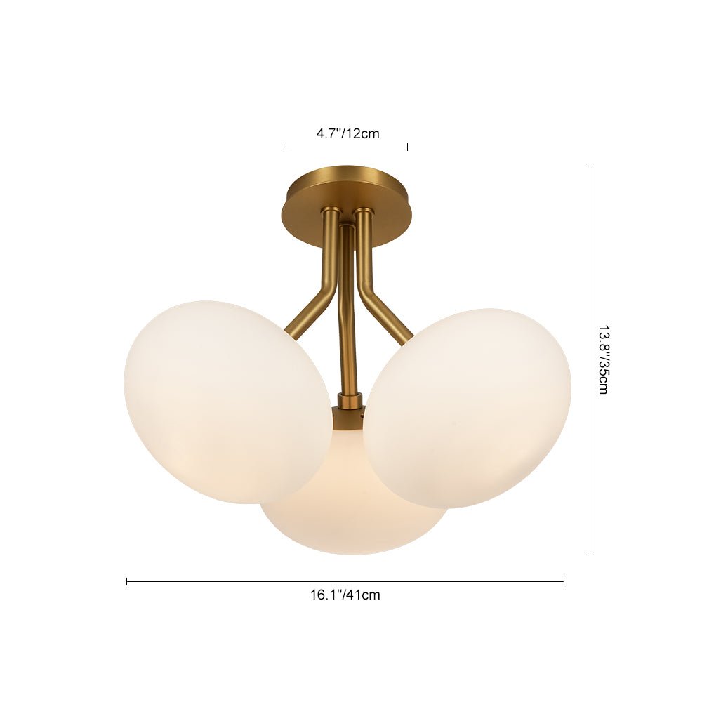 Ljomulix Modern Sphere Opal Glass Semi Flush Mount Light
