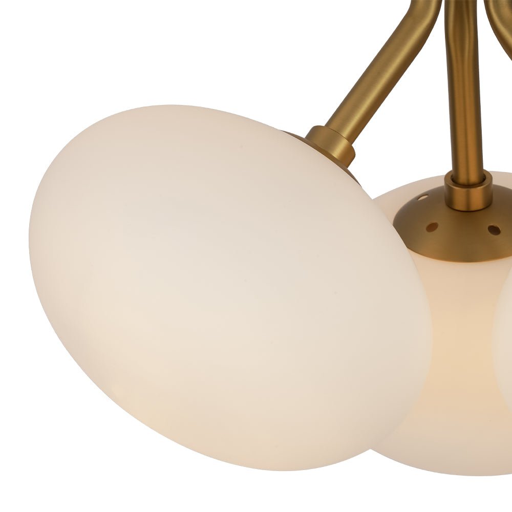 Ljomulix Modern Sphere Opal Glass Semi Flush Mount Light