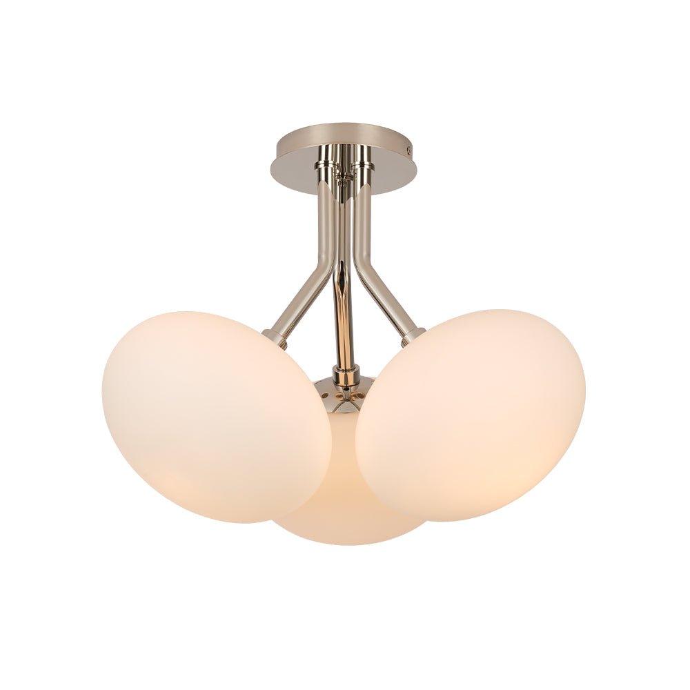 Ljomulix Modern Sphere Opal Glass Semi Flush Mount Light