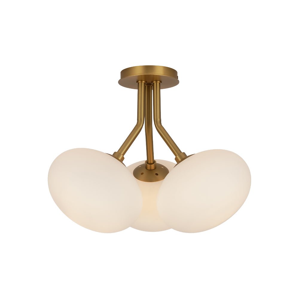 Ljomulix Modern Sphere Opal Glass Semi Flush Mount Light