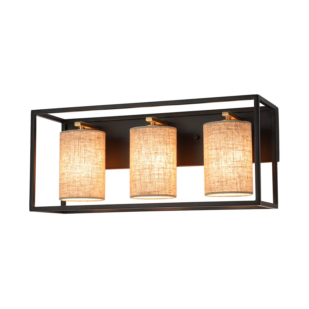 Plotuvum Rectangular Frame Linen Metal Wall Sconce