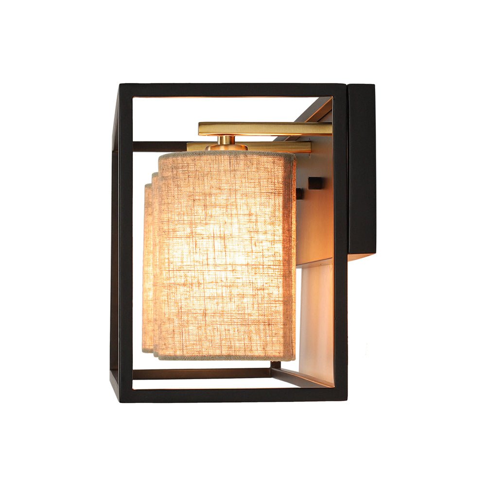 Plotuvum Rectangular Frame Linen Metal Wall Sconce