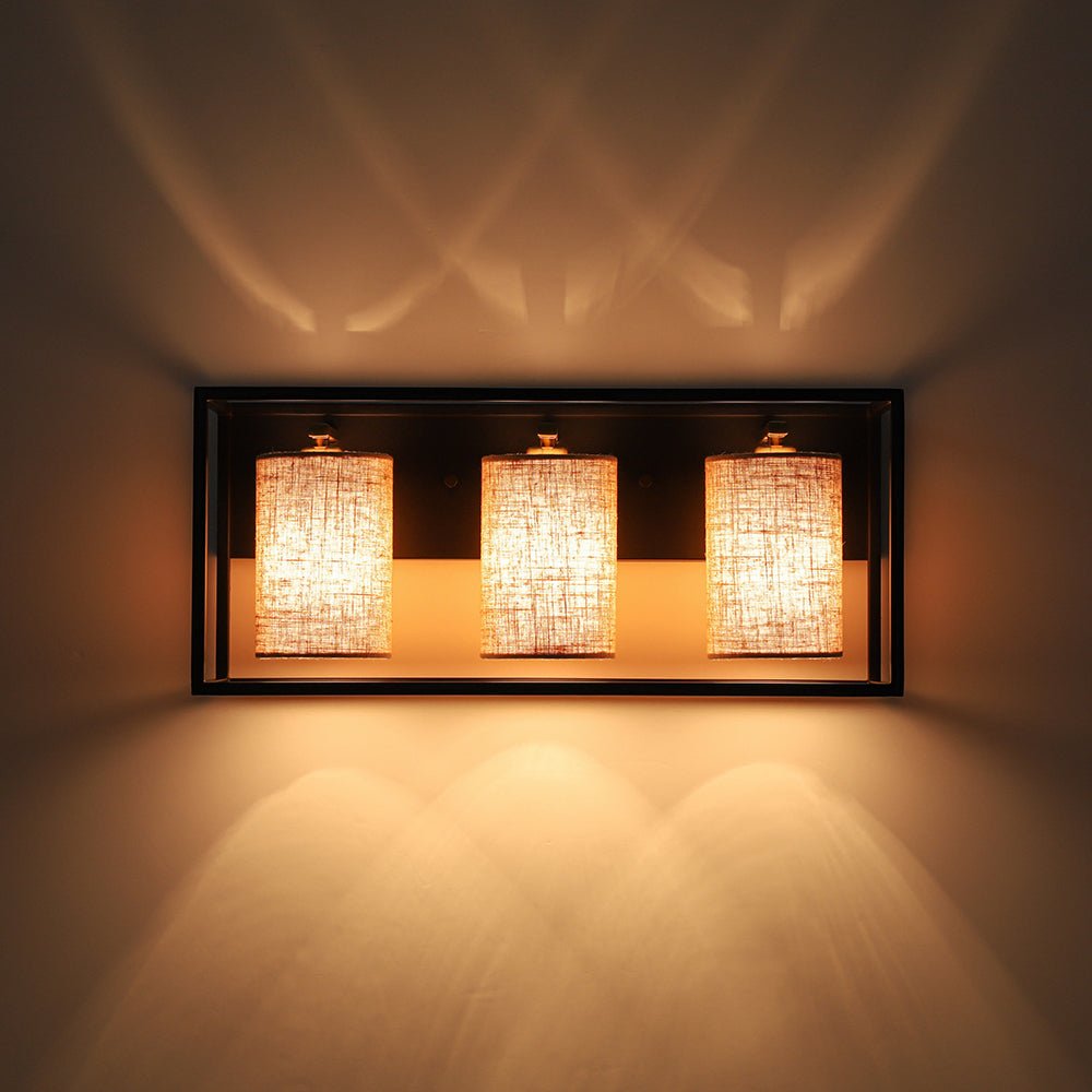 Plotuvum Rectangular Frame Linen Metal Wall Sconce
