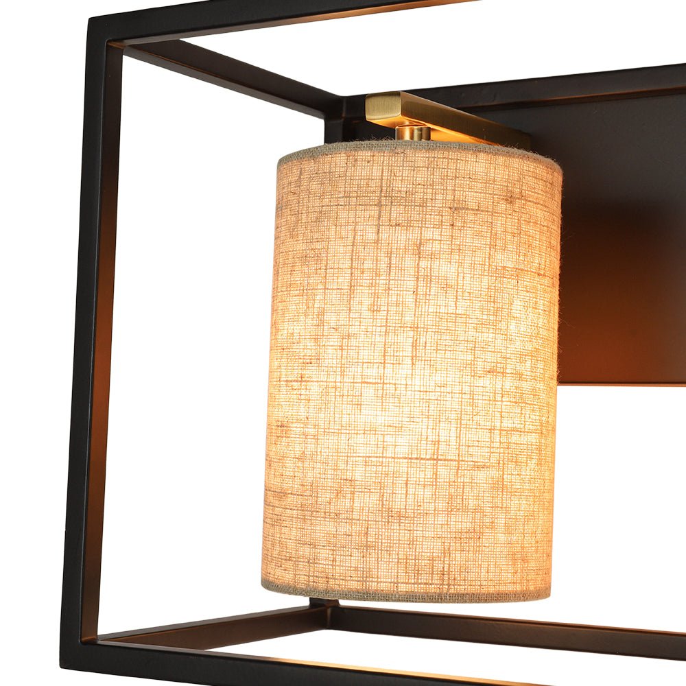 Plotuvum Rectangular Frame Linen Metal Wall Sconce