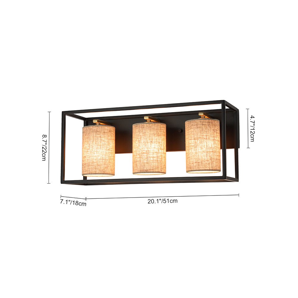 Plotuvum Rectangular Frame Linen Metal Wall Sconce