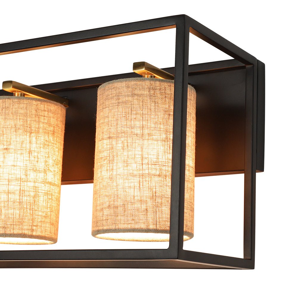 Plotuvum Rectangular Frame Linen Metal Wall Sconce