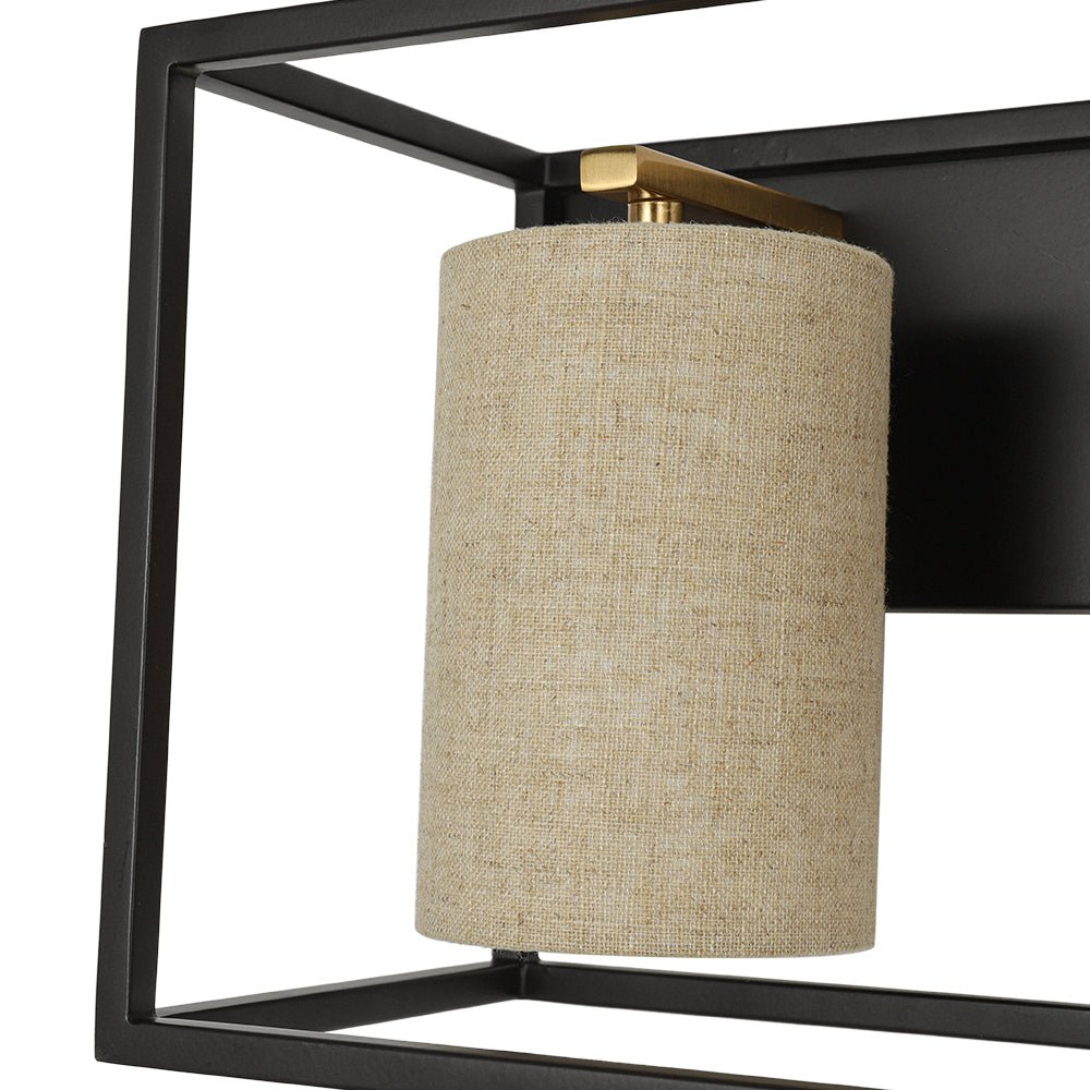 Plotuvum Rectangular Frame Linen Metal Wall Sconce