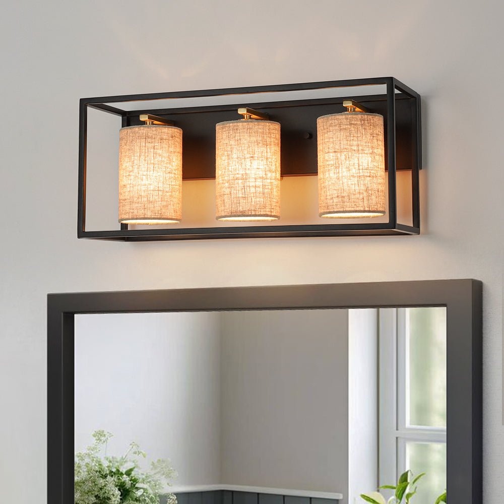 Plotuvum Rectangular Frame Linen Metal Wall Sconce