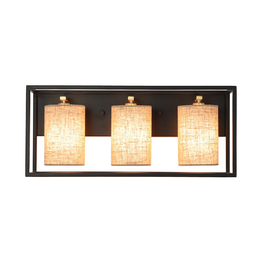 Plotuvum Rectangular Frame Linen Metal Wall Sconce