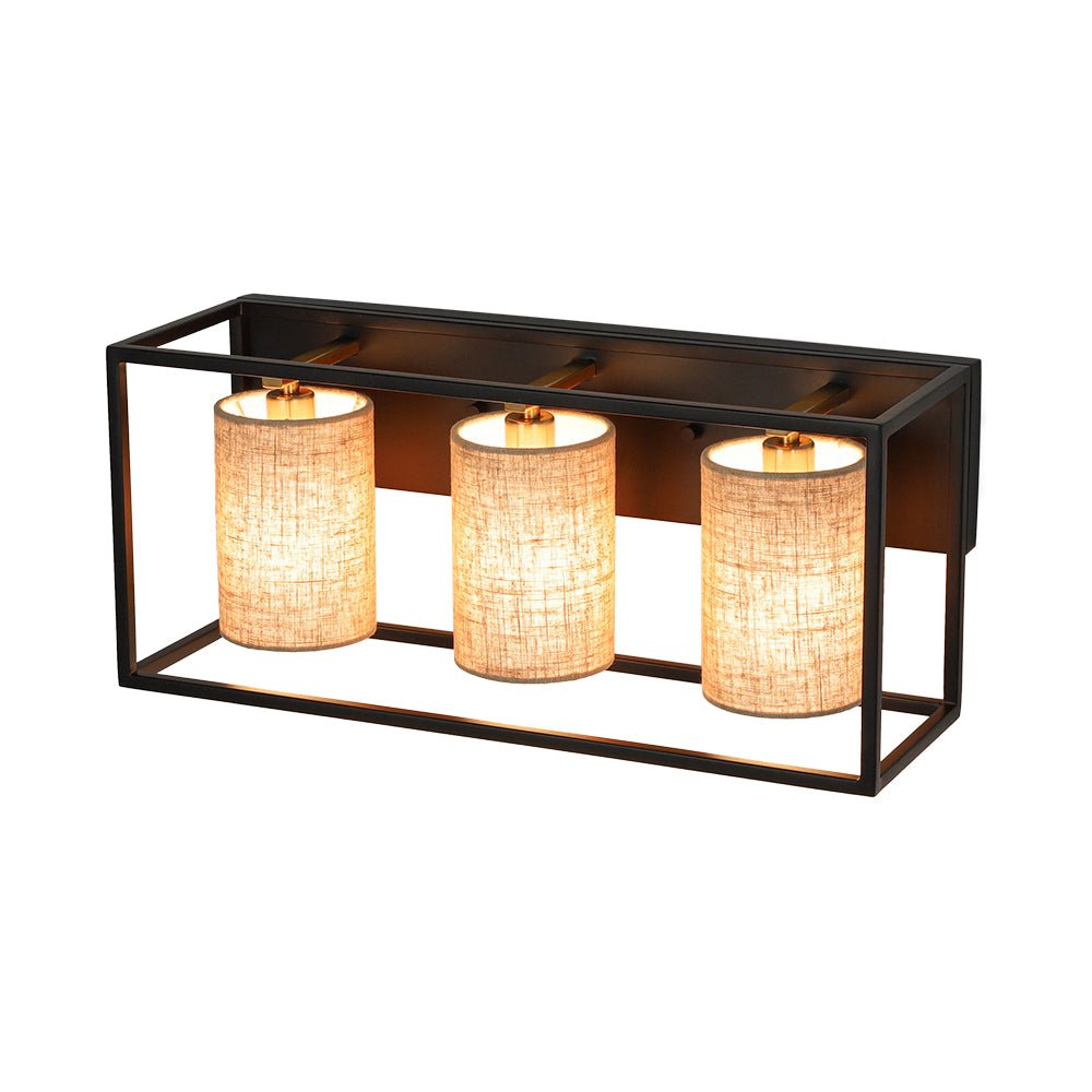 Plotuvum Rectangular Frame Linen Metal Wall Sconce