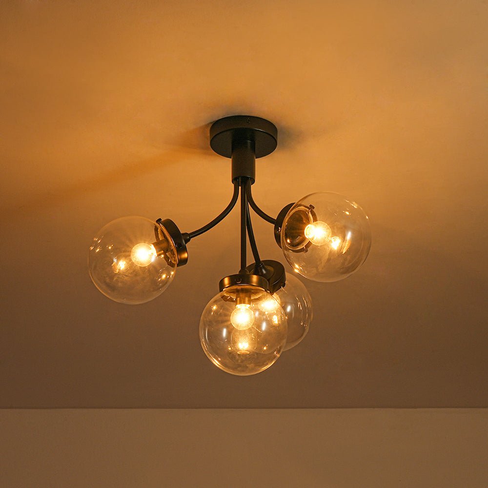 Ljomuva Bloom Globe Glass Semi Flush Mount Ceiling Light