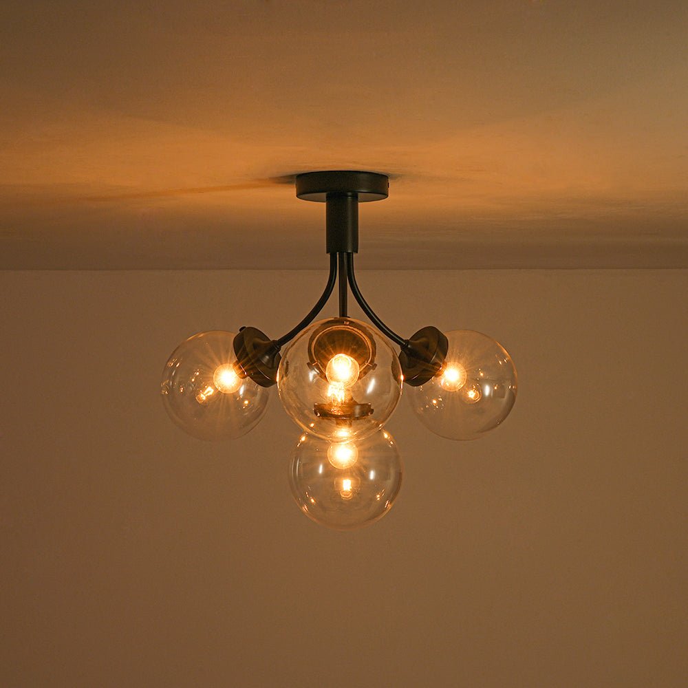 Ljomuva Bloom Globe Glass Semi Flush Mount Ceiling Light