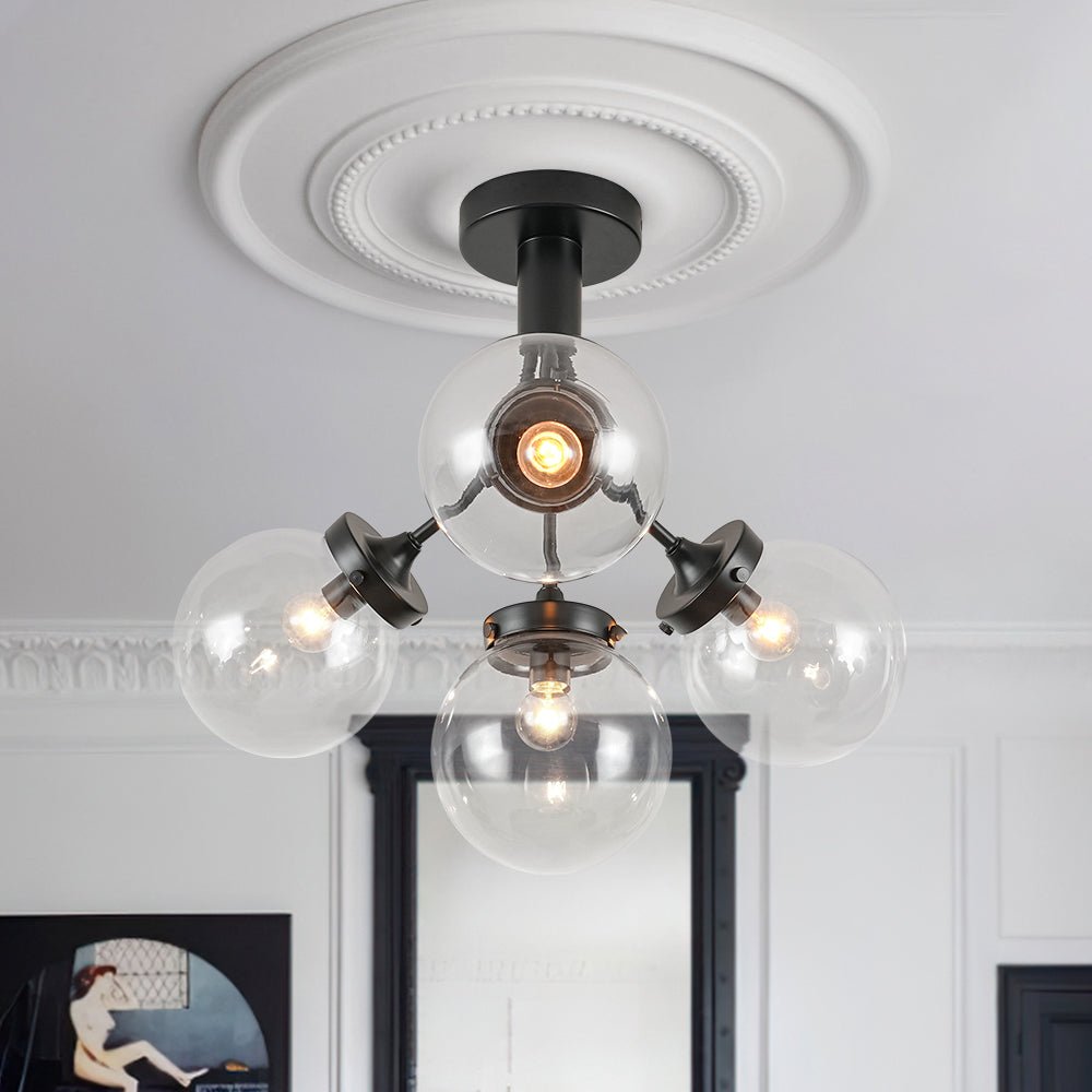 Ljomuva Bloom Globe Glass Semi Flush Mount Ceiling Light