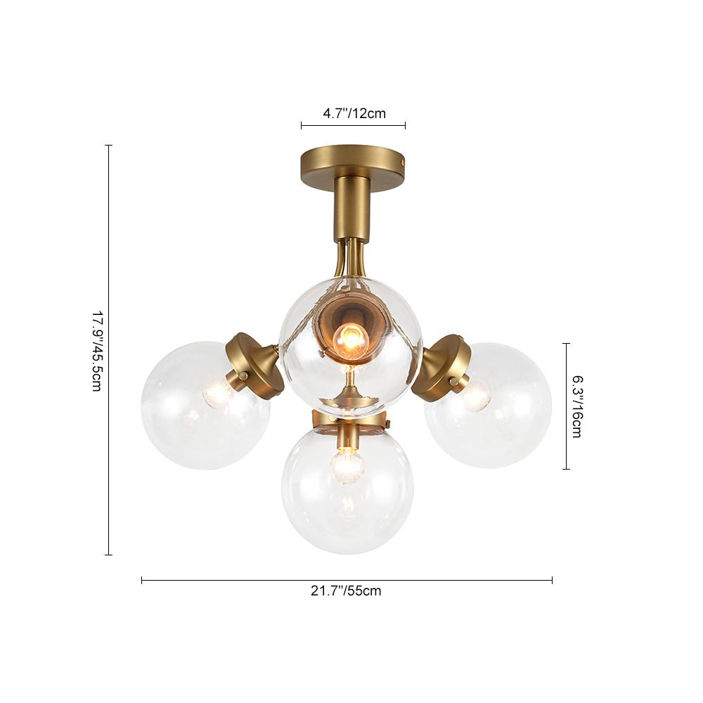 Ljomuva Bloom Globe Glass Semi Flush Mount Ceiling Light