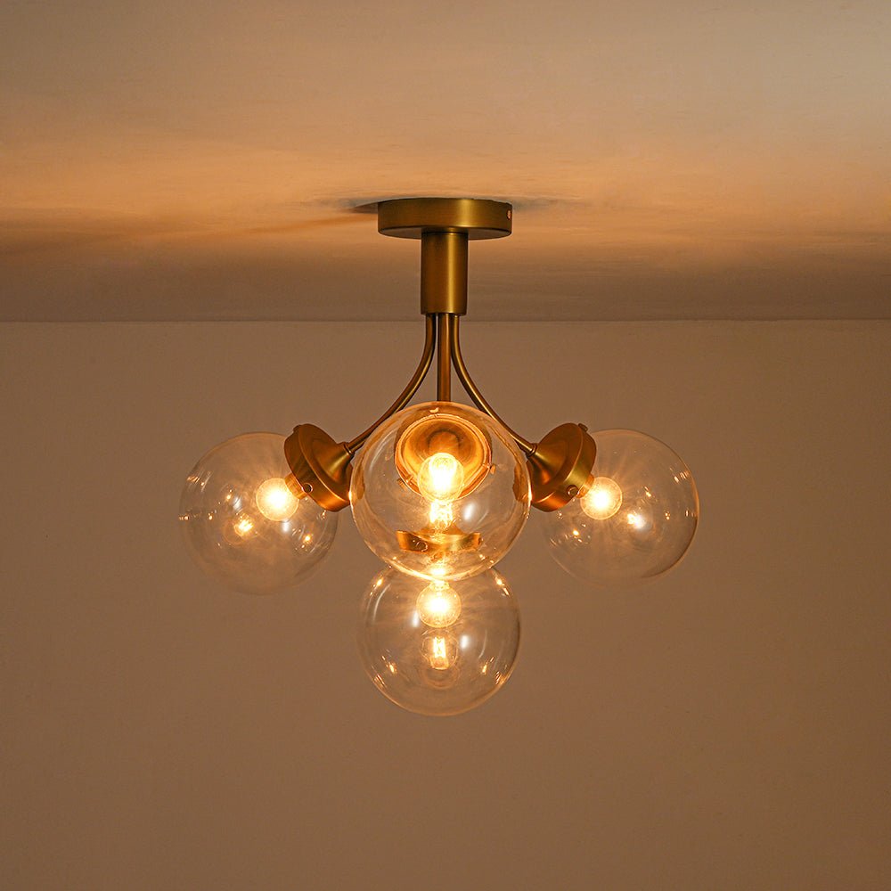 Ljomuva Bloom Globe Glass Semi Flush Mount Ceiling Light