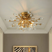 Himindró Bloom Metal Crystal Semi Flush Mount Light