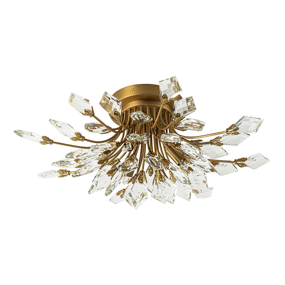 Himindró Bloom Metal Crystal Semi Flush Mount Light