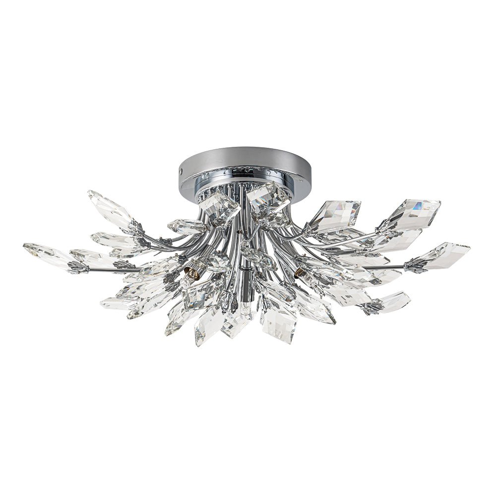 Himindró Bloom Metal Crystal Semi Flush Mount Light