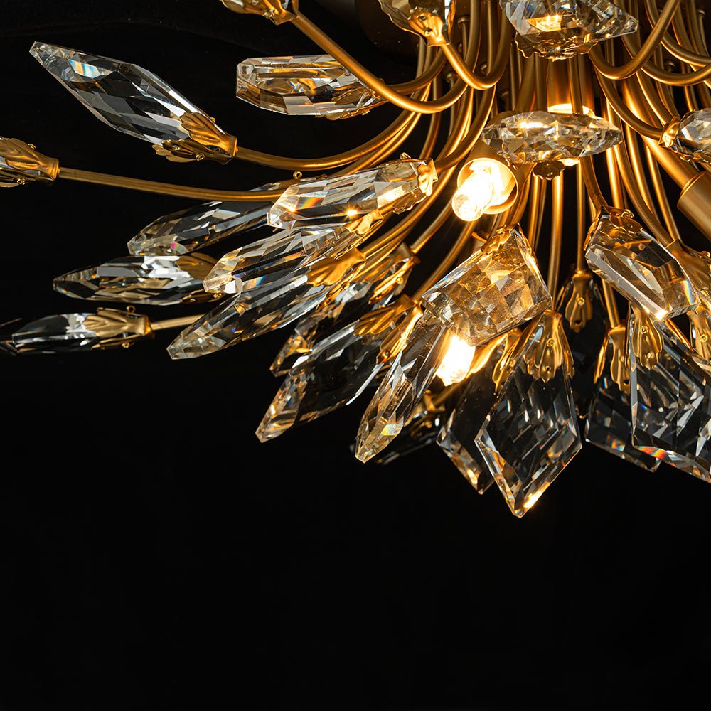 Himindró Bloom Metal Crystal Semi Flush Mount Light