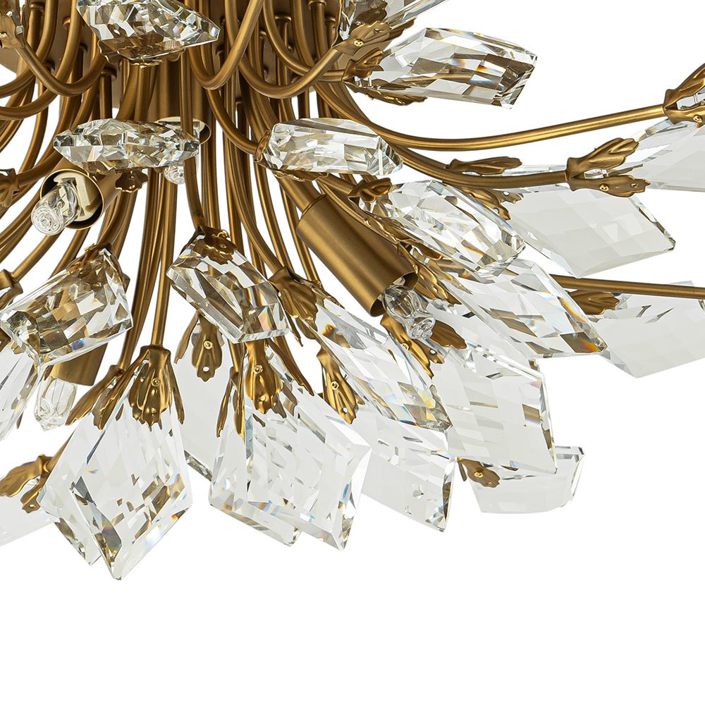 Himindró Bloom Metal Crystal Semi Flush Mount Light