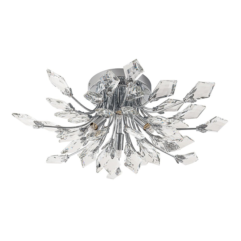 Himindró Bloom Metal Crystal Semi Flush Mount Light