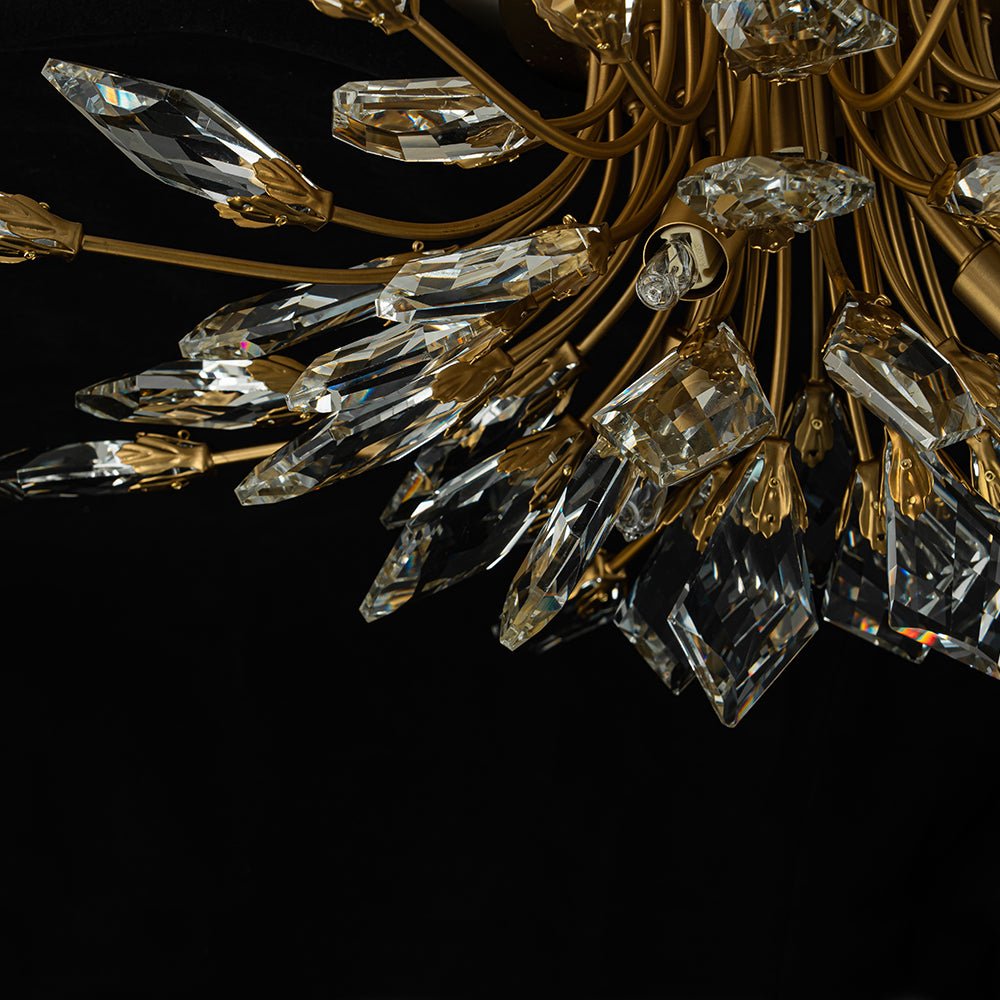 Himindró Bloom Metal Crystal Semi Flush Mount Light
