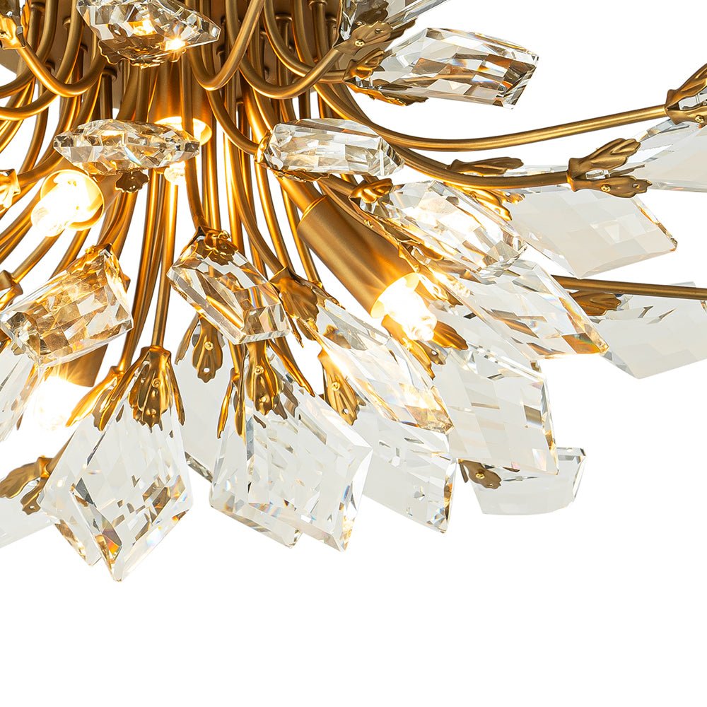 Himindró Bloom Metal Crystal Semi Flush Mount Light