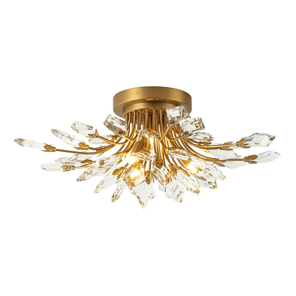 Himindró Bloom Metal Crystal Semi Flush Mount Light