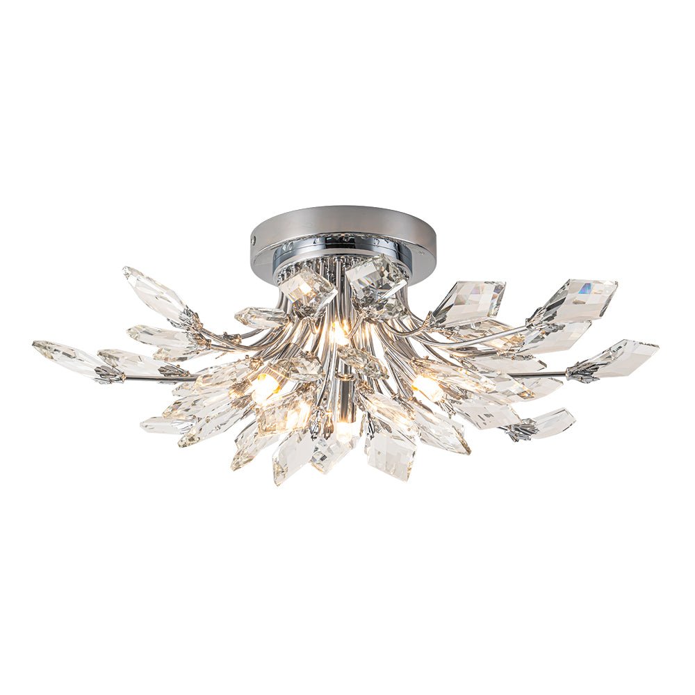 Himindró Bloom Metal Crystal Semi Flush Mount Light