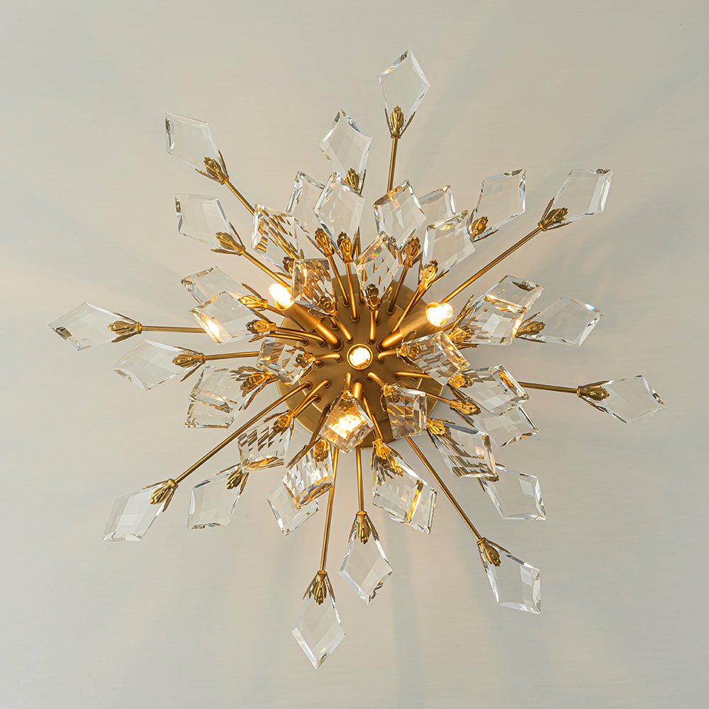 Himindró Bloom Metal Crystal Semi Flush Mount Light
