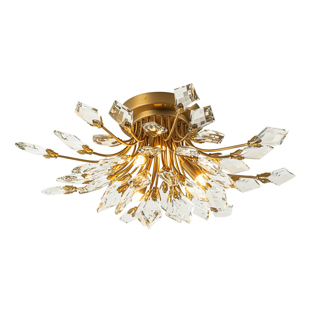 Himindró Bloom Metal Crystal Semi Flush Mount Light