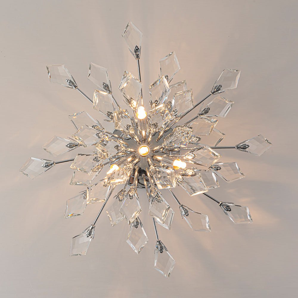 Himindró Bloom Metal Crystal Semi Flush Mount Light