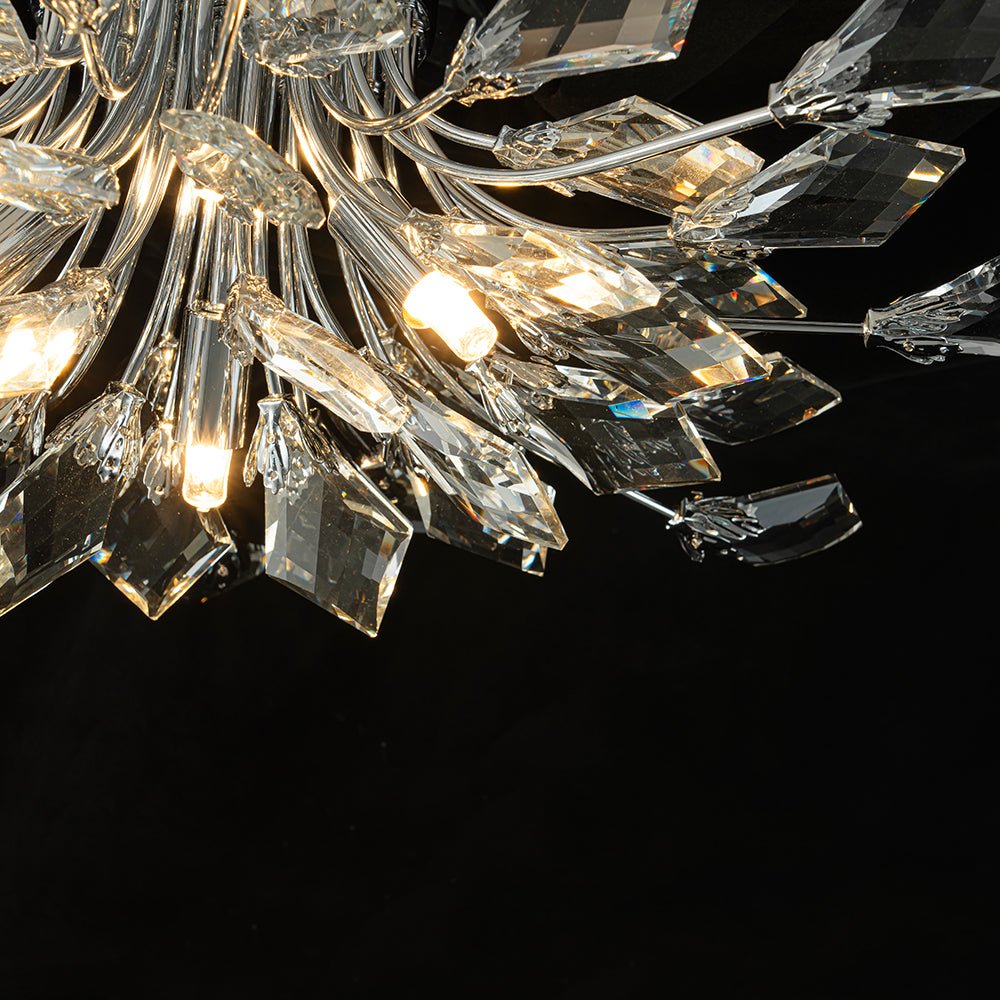 Himindró Bloom Metal Crystal Semi Flush Mount Light