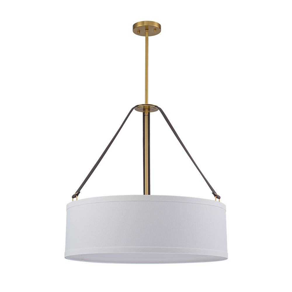 Tinduvo Modern Brass White Linen Pendant Light