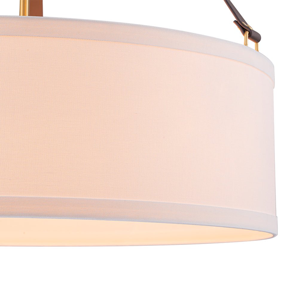 Tinduvo Modern Brass White Linen Pendant Light